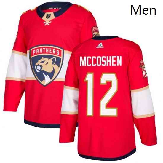 Mens Adidas Florida Panthers 12 Ian McCoshen Authentic Red Home NHL Jersey